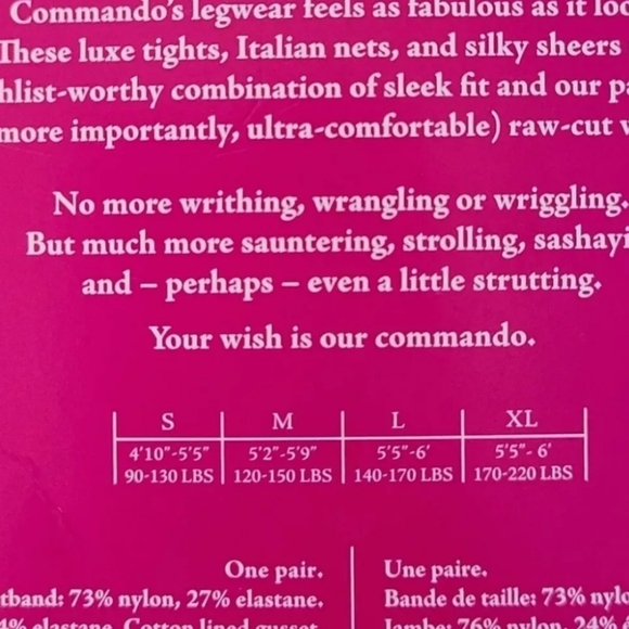 Commando The Highlighter Sheer Bronze Stocking Footed Tights sz S - Picture 5 of 7